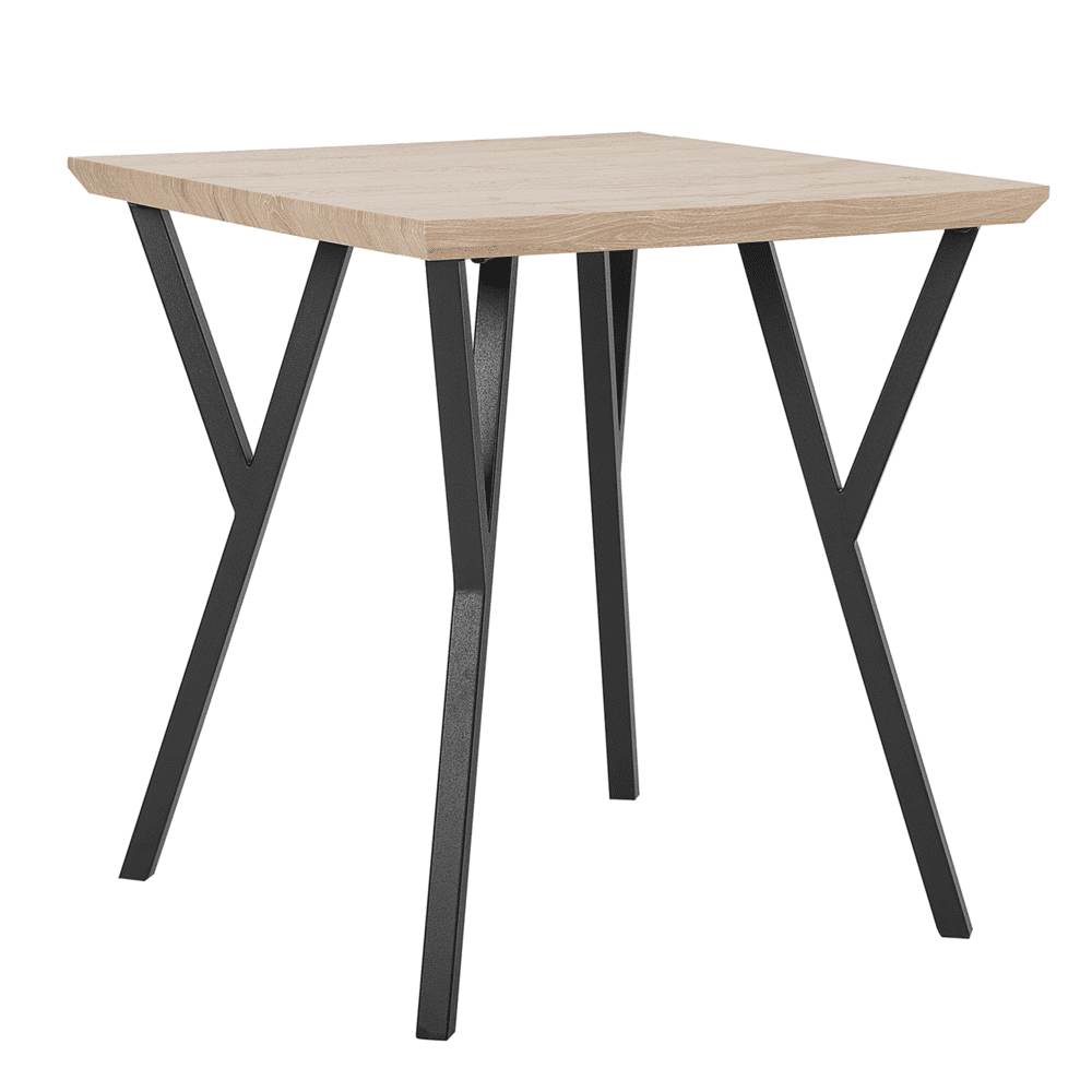 Beliani Jedálenský stôl 70 x 70 cm svetlé drevo s čiernym BRAVO